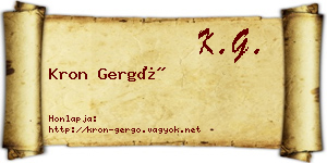 Kron Gergő névjegykártya